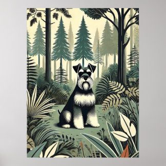 Whimsical Schnauzer Print, wall art