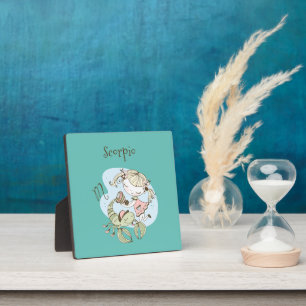 Whimsical Scorpio Girl & Scorpion Plaque
