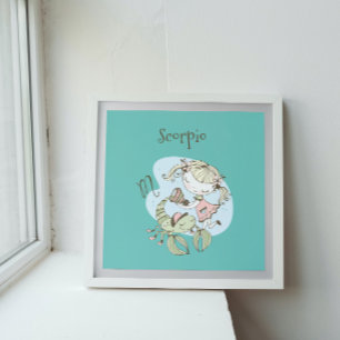 Whimsical Scorpio Girl & Scorpion Poster