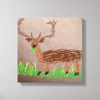 Whimsical Scribble Deer Wall Art