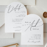 Whimsical Script Arch All In One Wedding  Invitation<br><div class="desc">This whimsical script arch all in one wedding invitation is perfect for your classic simple black and white minimal modern boho wedding. The design features elegant, delicate, and romantic handwritten calligraphy lettering with formal shabby chic typography. The look will go well with any wedding season: spring, summer, fall, or winter!...</div>