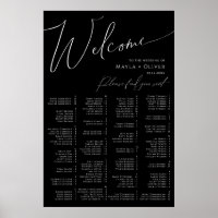Whimsical Script | Black Alphabetical Seating