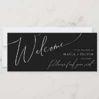 Whimsical Script | Black Seating Chart Header