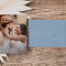 Whimsical Script | Blue Photo Wedding Thank You