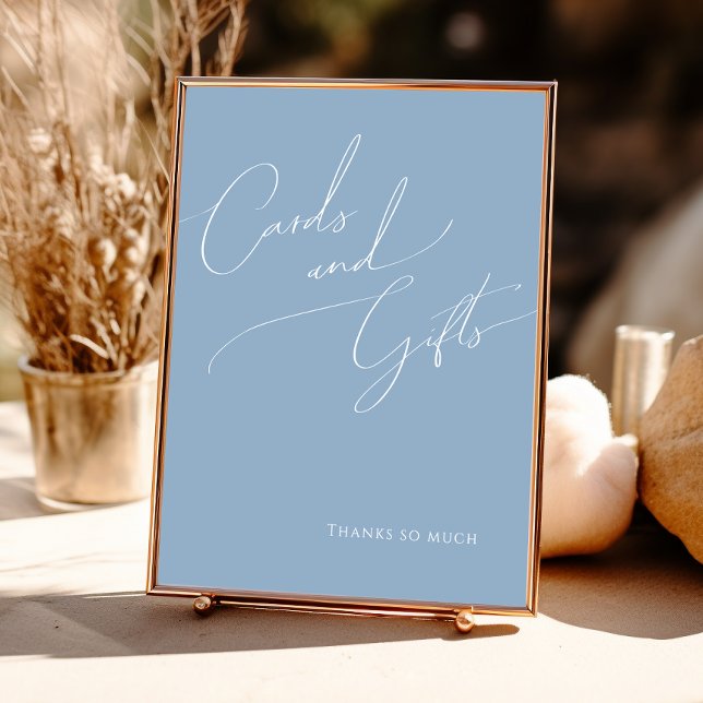 Whimsical Script | Dusty Blue Cards and Gifts Sign (Creator Uploaded)