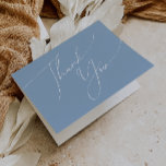 Whimsical Script Dusty Blue Folded Thank You Card<br><div class="desc">Introducing our stunning whimsical script dusty blue folded thank you card perfect for your simple modern boho spring celebration. Our elegant design includes a vibrant bright, pastel colour palette with a vintage chic calligraphy script. Whether you prefer a minimalist or classic style, our unique editable product offers luxury and elegance,...</div>