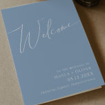 Whimsical Script | Dusty Blue Folded Wedding Programme<br><div class="desc">Introducing our stunning whimsical script | dusty blue folded wedding program perfect for your simple modern boho spring celebration. Our elegant design includes a vibrant bright, pastel colour palette with a vintage chic calligraphy script. Whether you prefer a minimalist or classic style, our unique editable product offers luxury and elegance,...</div>