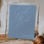 Whimsical Script | Dusty Blue Guest Book Sign<br><div class="desc">Introducing our stunning whimsical script | dusty blue guest book sign perfect for your simple modern boho spring celebration. Our elegant design includes a vibrant bright, pastel color palette with a vintage chic calligraphy script. Whether you prefer a minimalist or classic style, our unique editable product offers luxury and elegance,...</div>