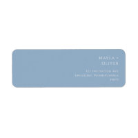 Whimsical Script | Dusty Blue Return Address Label