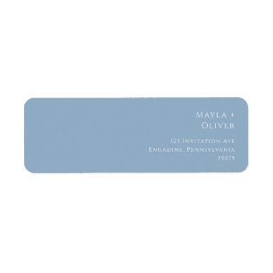Whimsical Script   Dusty Blue Return Address Label
