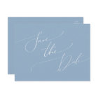 Whimsical Script | Dusty Blue Save The Date