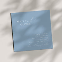 Whimsical Script | Dusty Blue Square Wedding