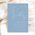 Whimsical Script | Dusty Blue The Wedding Of Invitation<br><div class="desc">Introducing our stunning whimsical script | dusty blue the wedding of invitation perfect for your simple modern boho spring celebration. Our elegant design includes a vibrant bright, pastel colour palette with a vintage chic calligraphy script. Whether you prefer a minimalist or classic style, our unique editable product offers luxury and...</div>