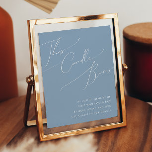 Whimsical Script Dusty Blue This Candle Burns Poster