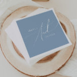 Whimsical Script | Dusty Blue Wedding Napkin<br><div class="desc">Introducing our stunning whimsical script | dusty blue wedding napkins perfect for your simple modern boho spring celebration. Our elegant design includes a vibrant bright, pastel colour palette with a vintage chic calligraphy script. Whether you prefer a minimalist or classic style, our unique editable product offers luxury and elegance, perfect...</div>