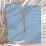 Whimsical Script | Dusty Blue Wedding Program Programme<br><div class="desc">Introducing our stunning whimsical script | dusty blue wedding program perfect for your simple modern boho spring celebration. Our elegant design includes a vibrant bright, pastel colour palette with a vintage chic calligraphy script. Whether you prefer a minimalist or classic style, our unique editable product offers luxury and elegance, perfect...</div>