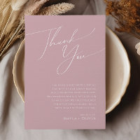 Whimsical Script | Dusty Rose 5"x7" thank You Card