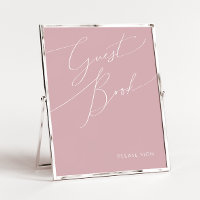 Whimsical Script | Dusty Rose Guest Book Sign