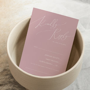 Whimsical Script Dusty Rose Song Request RSVP Card