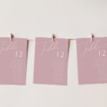 Whimsical Script | Dusty Rose Table Number Chart<br><div class="desc">Introducing our stunning whimsical script | dusty rose table number chart perfect for your simple modern boho spring celebration. Our elegant design includes a vibrant bright, pastel colour palette with a vintage chic calligraphy script. Whether you prefer a minimalist or classic style, our unique editable product offers luxury and elegance,...</div>