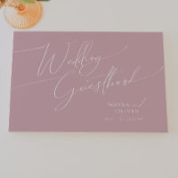 Whimsical Script | Dusty Rose Wedding Guestbook