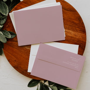 Whimsical Script   Dusty Rose Wedding Invitation Envelope