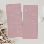 Whimsical Script | Dusty Rose Wedding Program Programme<br><div class="desc">Introducing our stunning whimsical script | dusty rose wedding program perfect for your simple modern boho spring celebration. Our elegant design includes a vibrant bright, pastel colour palette with a vintage chic calligraphy script. Whether you prefer a minimalist or classic style, our unique editable product offers luxury and elegance, perfect...</div>