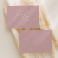 Whimsical Script | Dusty Rose Wedding Thank You