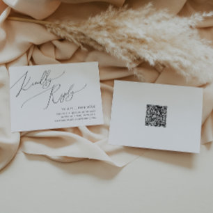 Whimsical Script   Horizontal QR Code RSVP Card