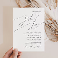 Whimsical Script Nothing Fancy Just Love Wedding