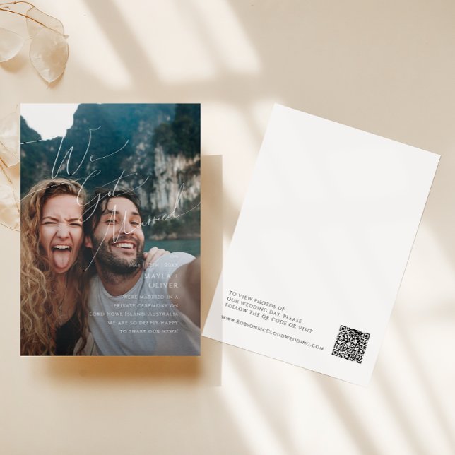 Whimsical Script Photo Elopement Announcement (Creator Uploaded)