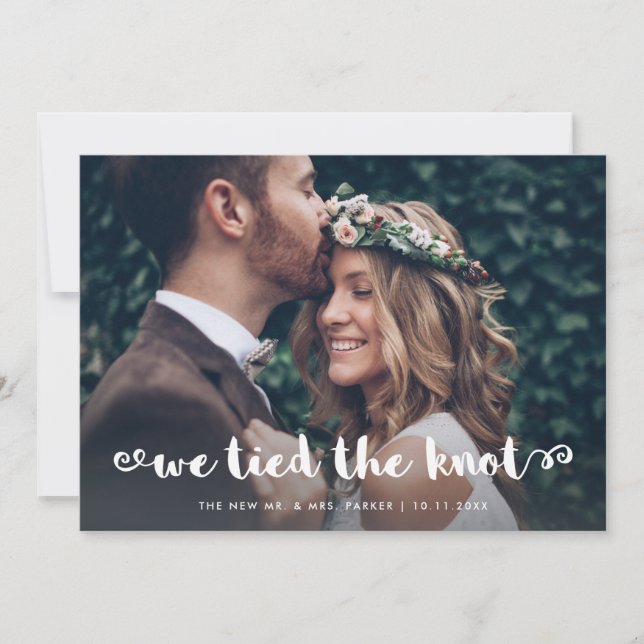 Whimsical Script | Photo Elopement Announcement (Front)