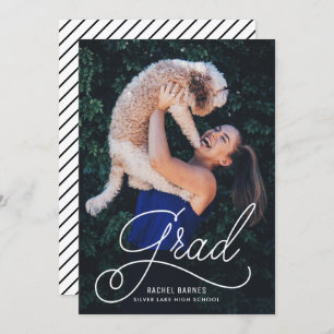 Whimsical Script Photo Graduation Party Invitation