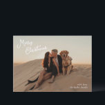 Whimsical Script Photo Modern Christmas Holiday Card<br><div class="desc">Modern Christmas card featuring "Merry Christmas" in a whimsical script over your favourite photo.</div>