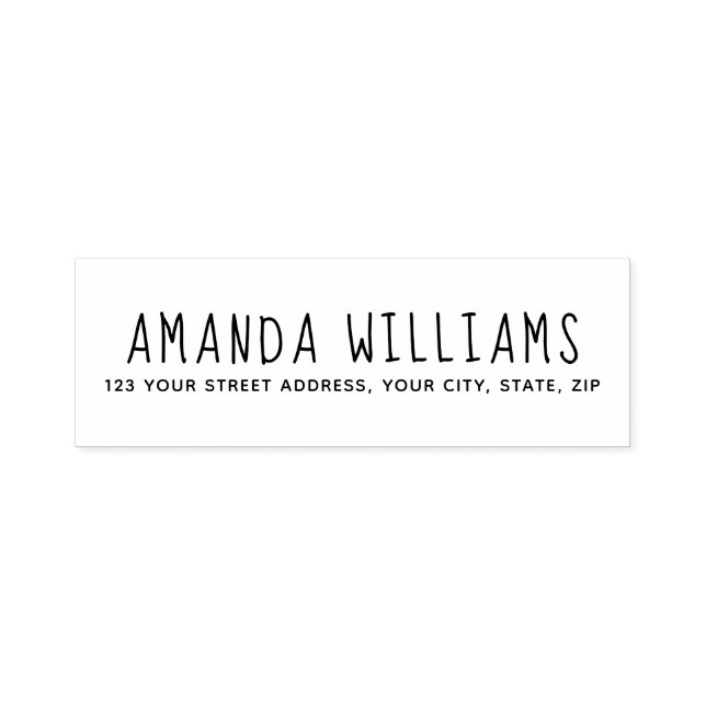 Whimsical script return address self-inking stamp (Design)