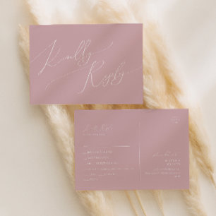 Whimsical Script   Rose Menu Choice RSVP Postcard