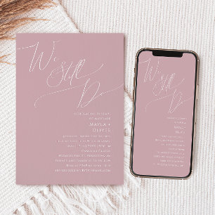 Whimsical Script Rose We Still Do Vow Renewal Invitation