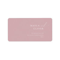 Whimsical Script Rose Wedding RSVP Return Address