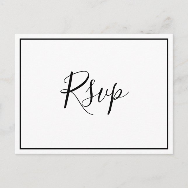 Whimsical Script RSVP Postcard (Front)