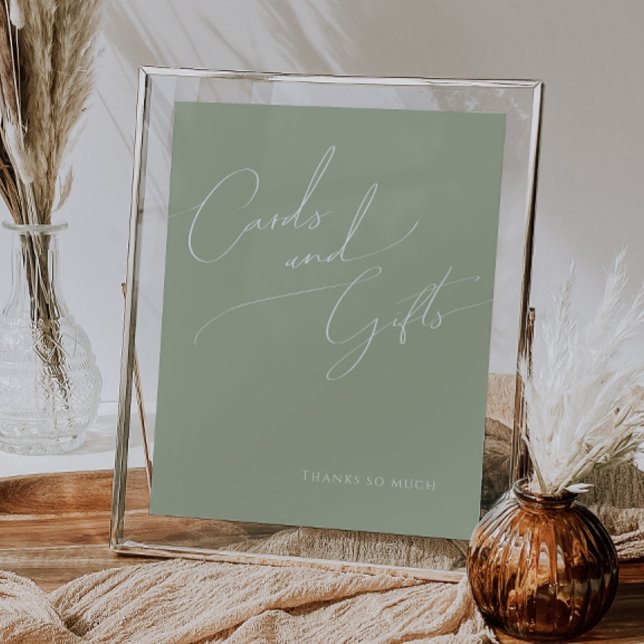 Whimsical Script | Sage Green Cards and Gifts Sign (Creator Uploaded)