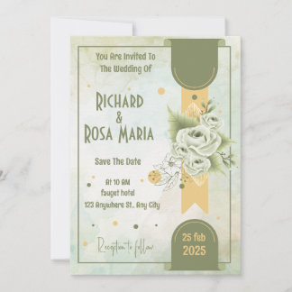 Whimsical Script | Sage Green Casual Wedding Invitation