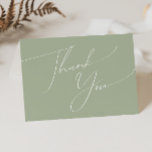 Whimsical Script Sage Green Folded Thank You Card<br><div class="desc">Introducing our stunning whimsical script sage green folded thank you card perfect for your simple modern boho spring celebration. Our elegant design includes a vibrant bright, pastel colour palette with a vintage chic calligraphy script. Whether you prefer a minimalist or classic style, our unique editable product offers luxury and elegance,...</div>