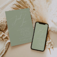 Whimsical Script | Sage Green Just Love Wedding