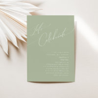Whimsical Script | Sage Green Let's Celebrate