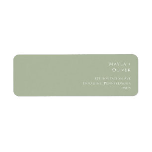 Whimsical Script Sage Green Return Address Label