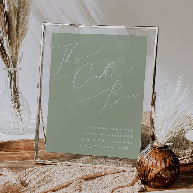 Whimsical Script | Sage Green This Candle Burns Poster (Creator Uploaded)