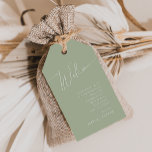 Whimsical Script | Sage Green Wedding Welcome Gift Tags<br><div class="desc">Introducing our stunning whimsical script | sage green wedding welcome gift tags perfect for your simple modern boho spring celebration. Our elegant design includes a vibrant bright, pastel colour palette with a vintage chic calligraphy script. Whether you prefer a minimalist or classic style, our unique editable product offers luxury and...</div>