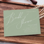 Whimsical Script | Sage Horizontal Bridal Shower Invitation<br><div class="desc">Introducing our stunning whimsical script | sage horizontal bridal shower invitation perfect for your simple modern boho spring celebration. Our elegant design includes a vibrant bright, pastel colour palette with a vintage chic calligraphy script. Whether you prefer a minimalist or classic style, our unique editable product offers luxury and elegance,...</div>