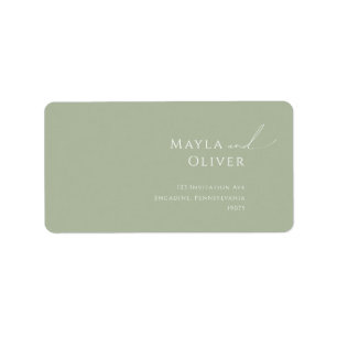 Whimsical Script Sage Wedding RSVP Return Address Label