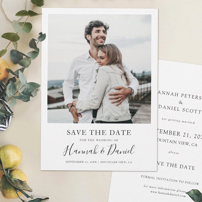 Whimsical Script Save the Date Card with Photo (Creator Uploaded)